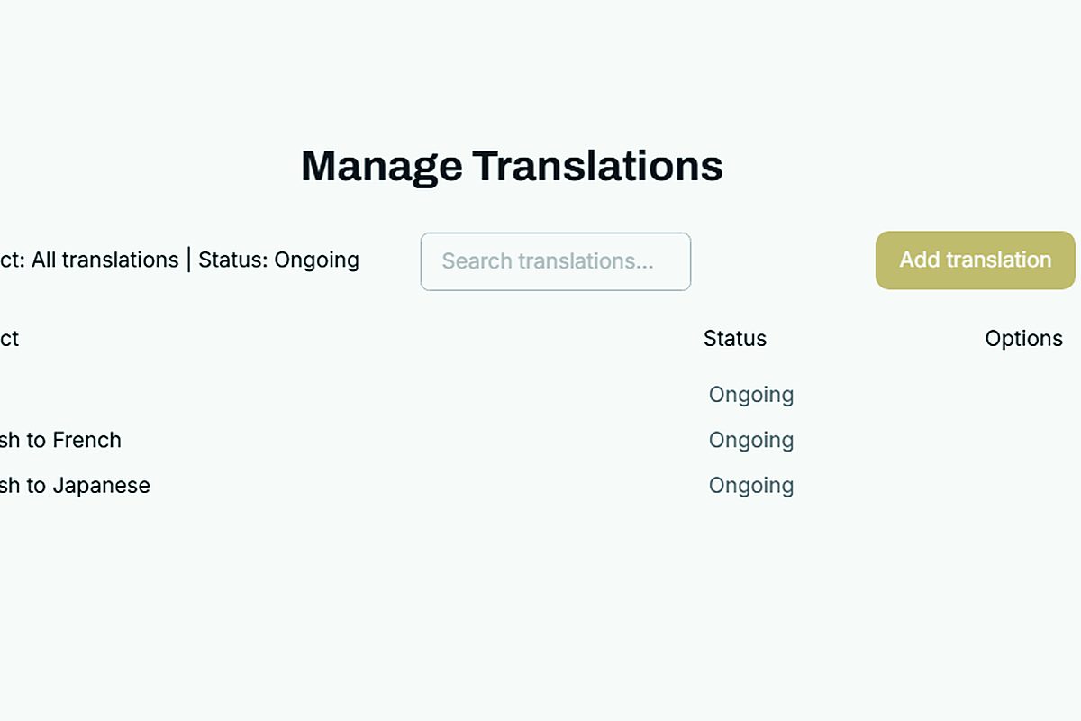 Manage Translation